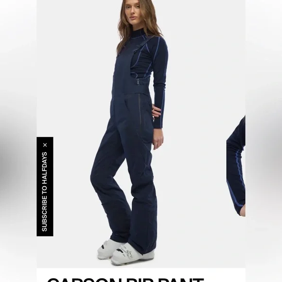 Halfdays Carson Bib Pant Navy NWT Small - Picture 4 of 5